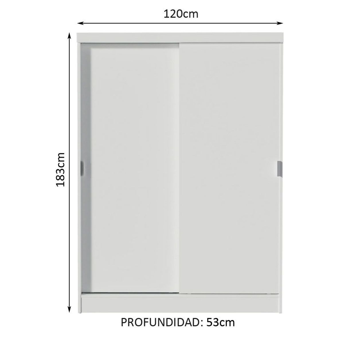 MADESA - Clóset Luke 2 Puertas Corredizas 2 Cajones Blanco 183 cm x 119 cm x 54 cm