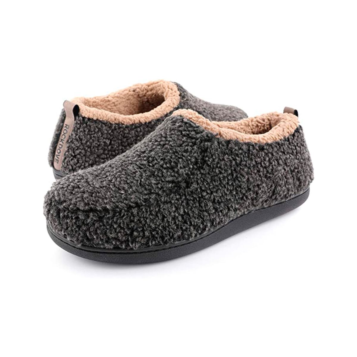 ROCKDOVE - Pantuflas Para Hombre Confortables Negro