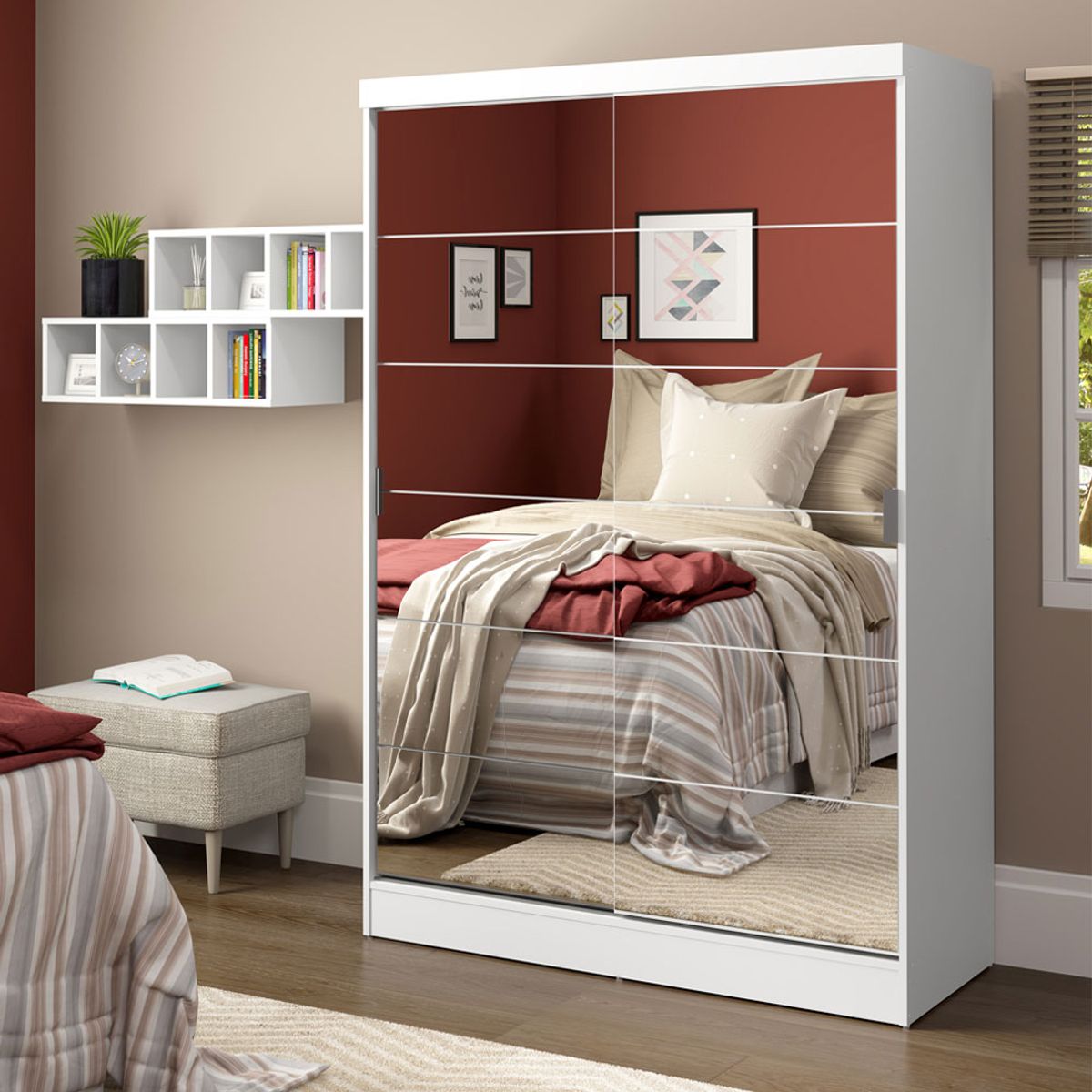 MADESA - Closet Luke 2 Puertas Corredizas con Espejos