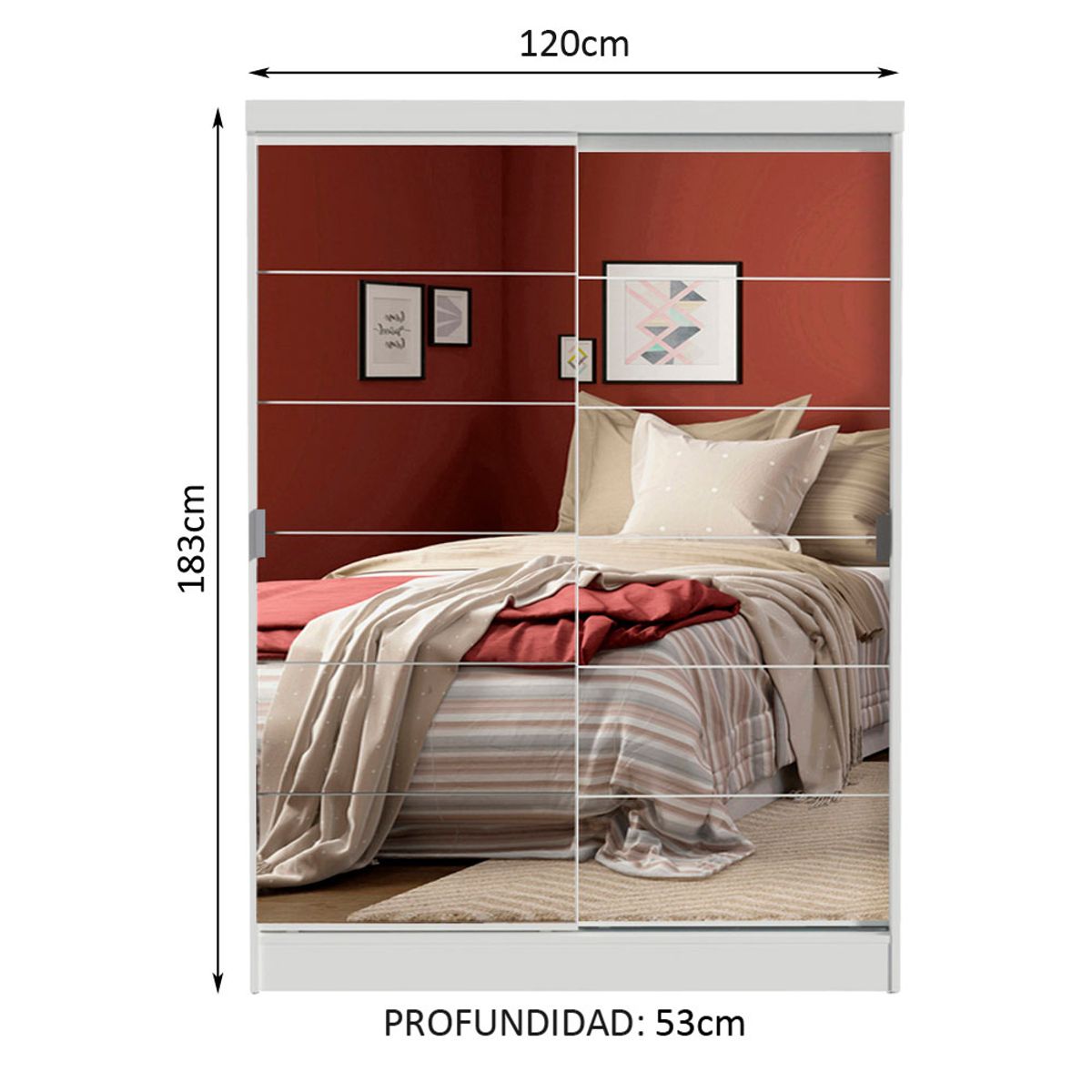 MADESA - Closet Luke 2 Puertas Corredizas con Espejos