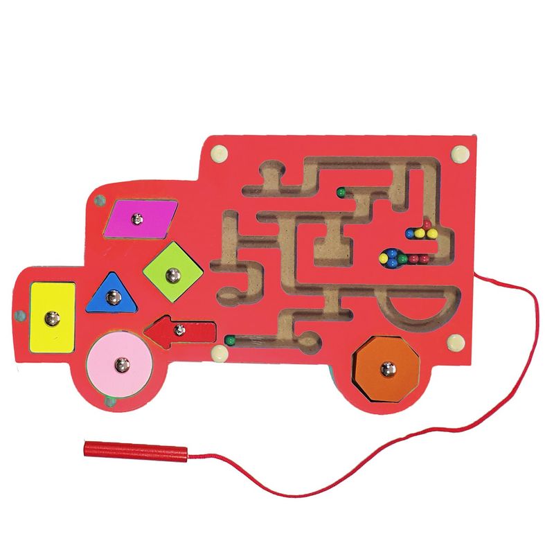 GENERICO - Juego Laberinto Magnetico Didactico De Madera Aprendizaje