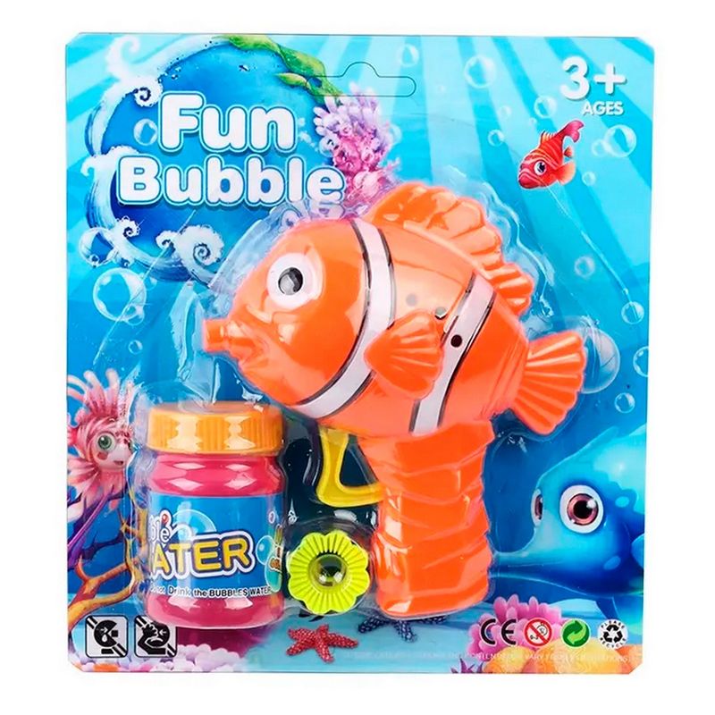 GENERICO - Pistola Lanzador De Agua Pez Nemo + Liquido Jabonoso