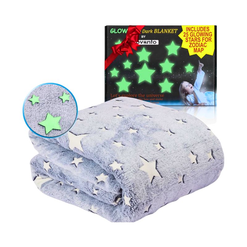 GENERICO - Manta Mágica Gris Niños Bebe Brilla En La Oscuridad 1.5 Plaza