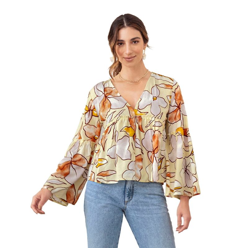 LEONISA - Leonisa Blusa manga larga estampada