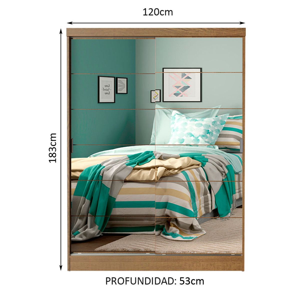 MADESA - Closet Luke 2 Puertas Corredizas con Espejos