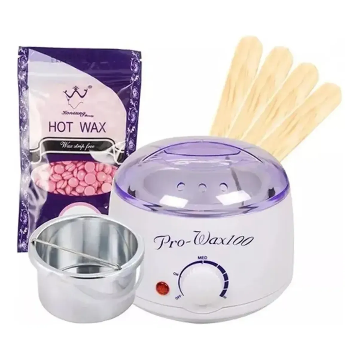 GENERICO - Olla Para Cera Depilatoria + Cera Perlas + Aplicadores