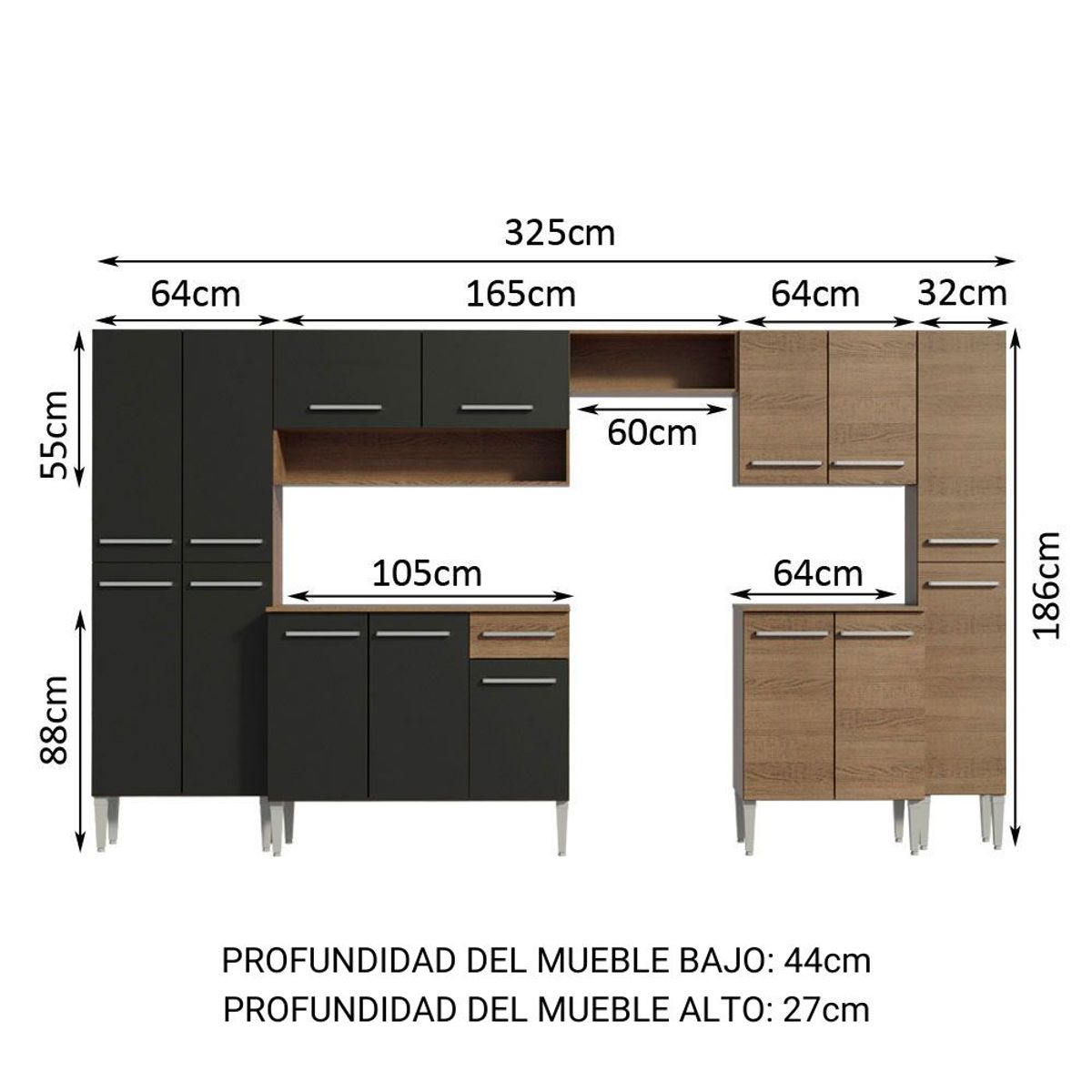 MADESA - Cocina Integral Emilly Joy 3.25 Metros