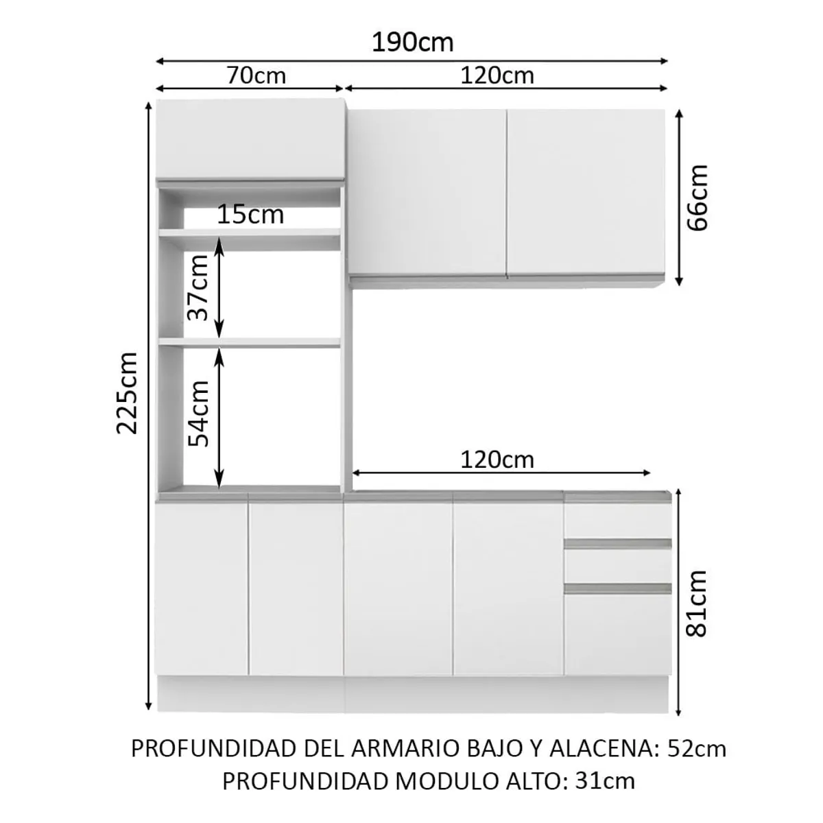 MADESA - Cocina Integral Laura 1.90 Metros