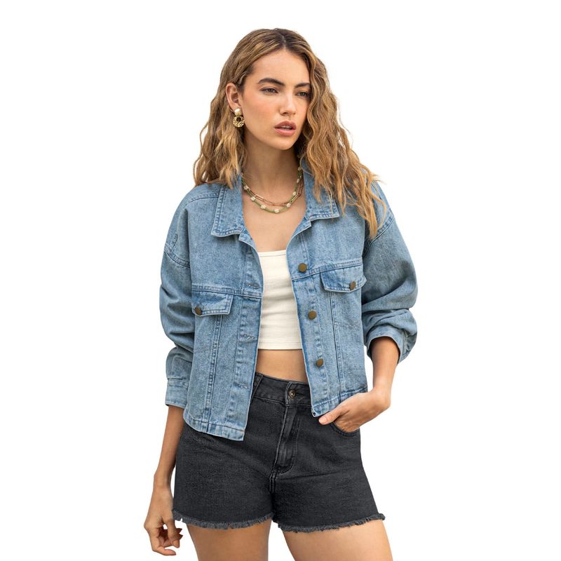 LEONISA - Leonisa Chaqueta manga larga silueta crop