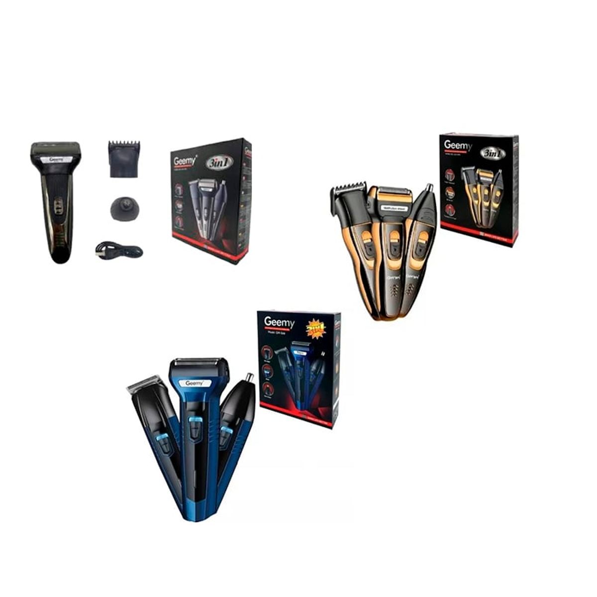 GEMEI GEEMY - Maquina Afeitadora Gemei  3 En 1 Hombre