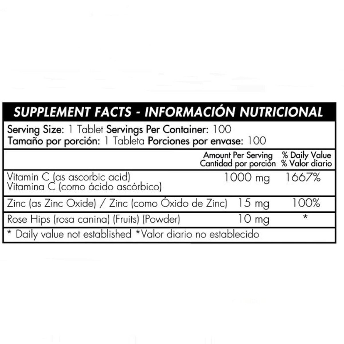 HEALTHY AMERICA - Vitamina C 1000 Mg con Zinc x 100 Tab - Healthy America