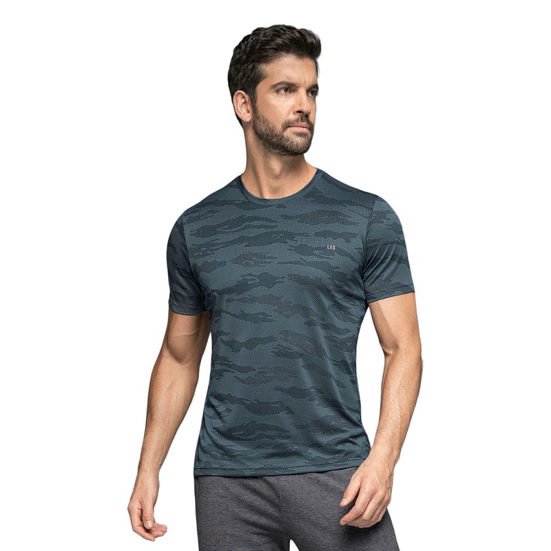 LEO - Leo Camiseta deportiva masculina semiajustada de secado rápido.