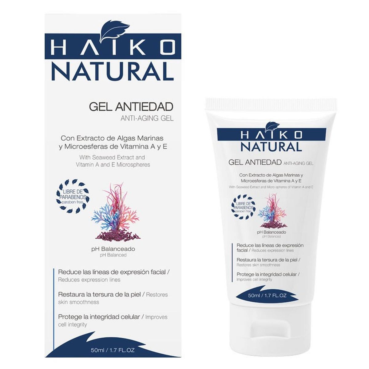 HAIKO NATURAL - Gel Antiedad con Algas Marinas x 50 Ml – Haiko Natural
