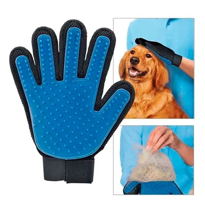 GENERICO - Cepillo Guante True Touch Mascotas Sacapelos Y Masajeador