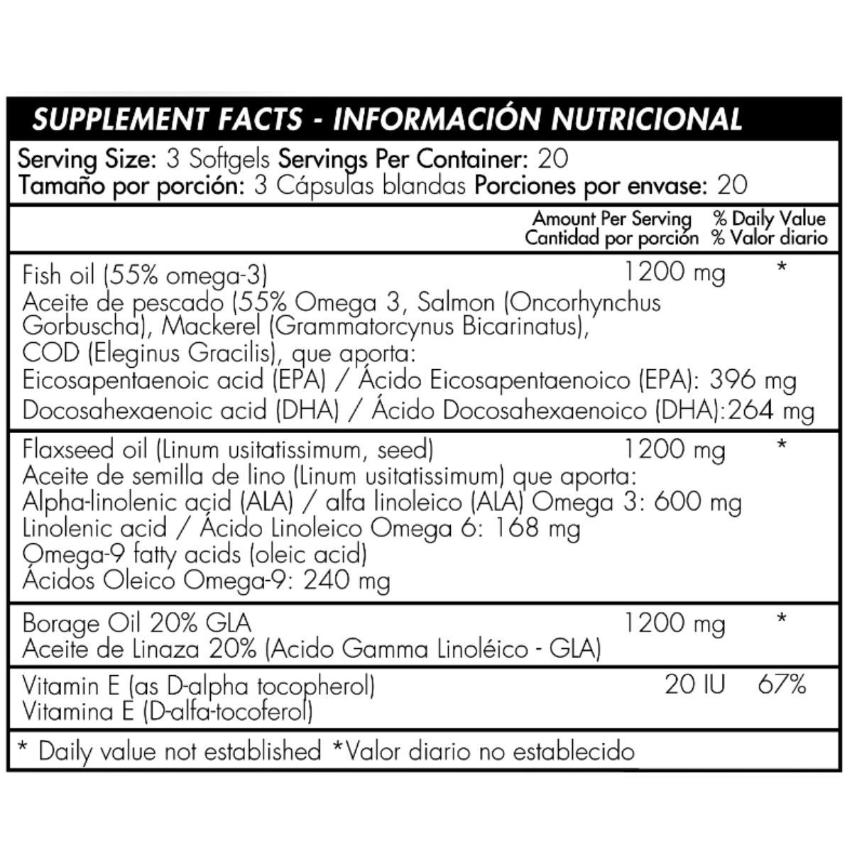 HEALTHY AMERICA - Triple Omega 3, 6, 9 - 1200 Mg 120 Cáps Healthly America