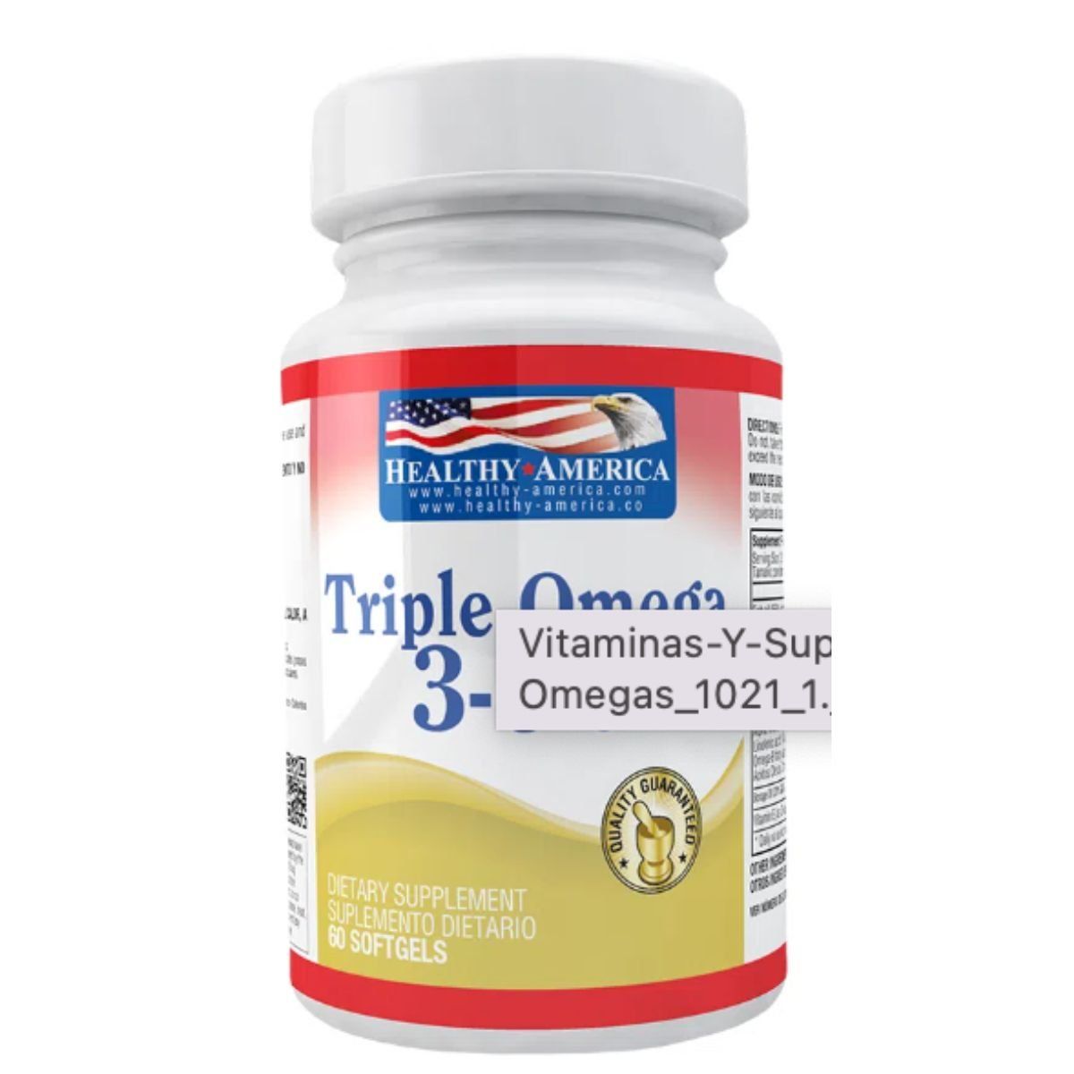 HEALTHY AMERICA - Triple Omega 3, 6, 9 - 1200 Mg 60 Cáps Healthly America