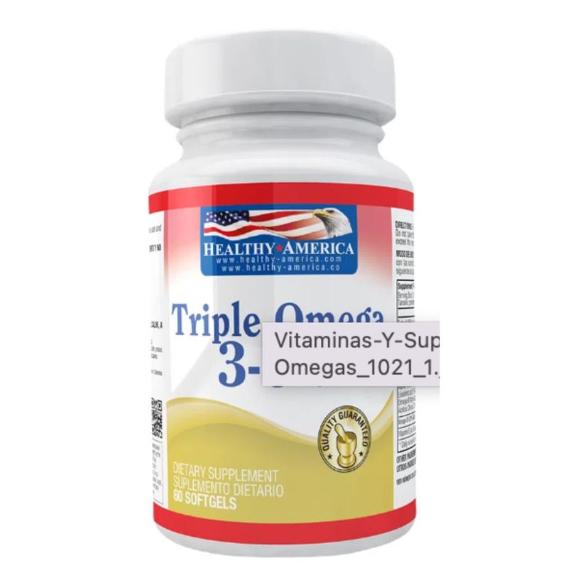 HEALTHY AMERICA - Triple Omega 3, 6, 9 - 1200 Mg 60 Cáps Healthly America