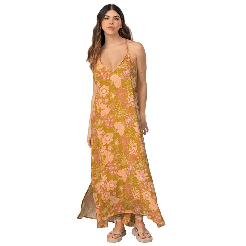 LEONISA - Leonisa Vestido largo estampado con espalda descubierta