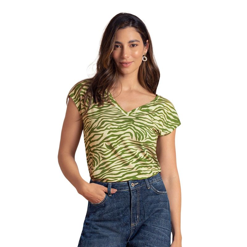 LEONISA - Leonisa Camiseta manga corta con cuello en V para mujer