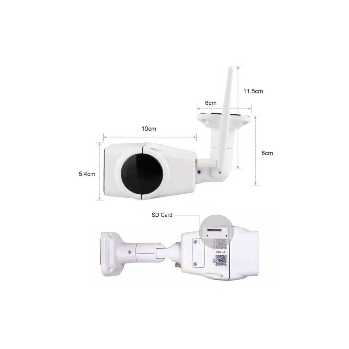 AWEI - Cámara De Seguridad Ip Exterior Audio Wifi 1080p Hd Bala + SD 128 GB