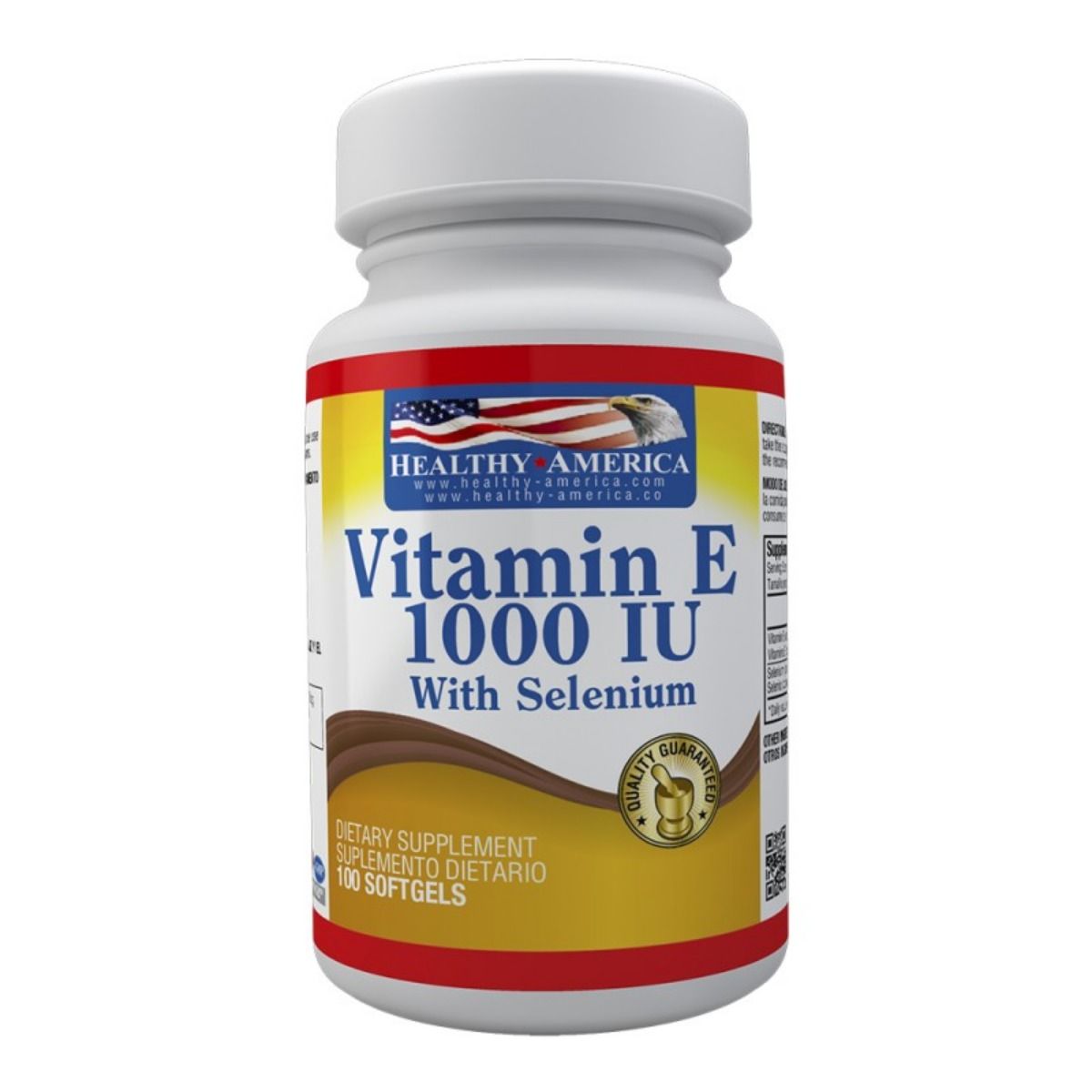 HEALTHY AMERICA - Vitamina E 1000 IU con Selenium 100 Càps - Healthly America