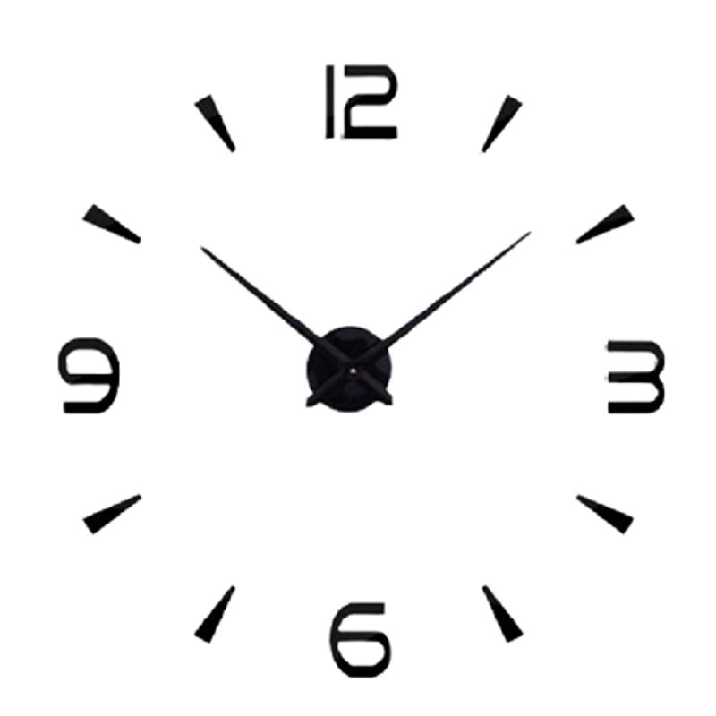 GENERICO - RELOJ DE  PARED 3D GRANDE TAMAÑO 100X100CM  COLOR NEGRO
