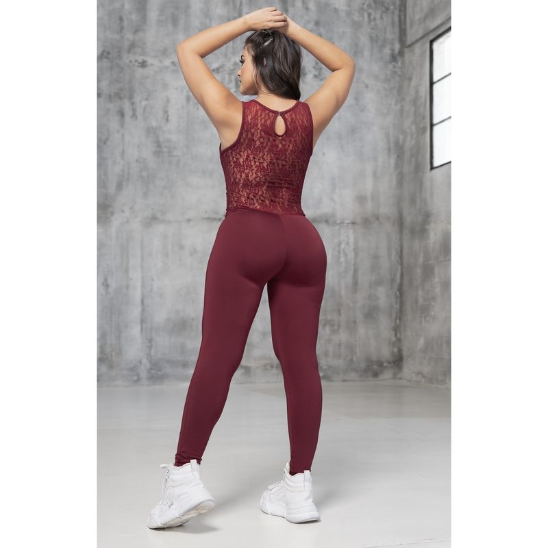 FORMAS INTIMAS - Enterizo Largo Mujer Vinotinto FI 1553
