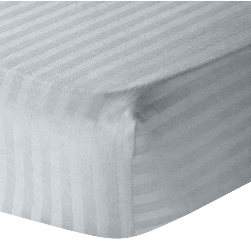 GENERICO - Semi Juego Sábana Ajustable Sencillo 100x190x30 + 1 Funda Gris Plata