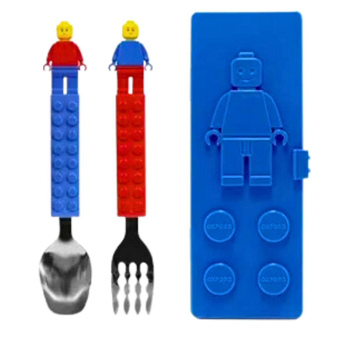 GENERICO - Set Cubiertos Niño Tipo Lego Cuchara Y Tenedor