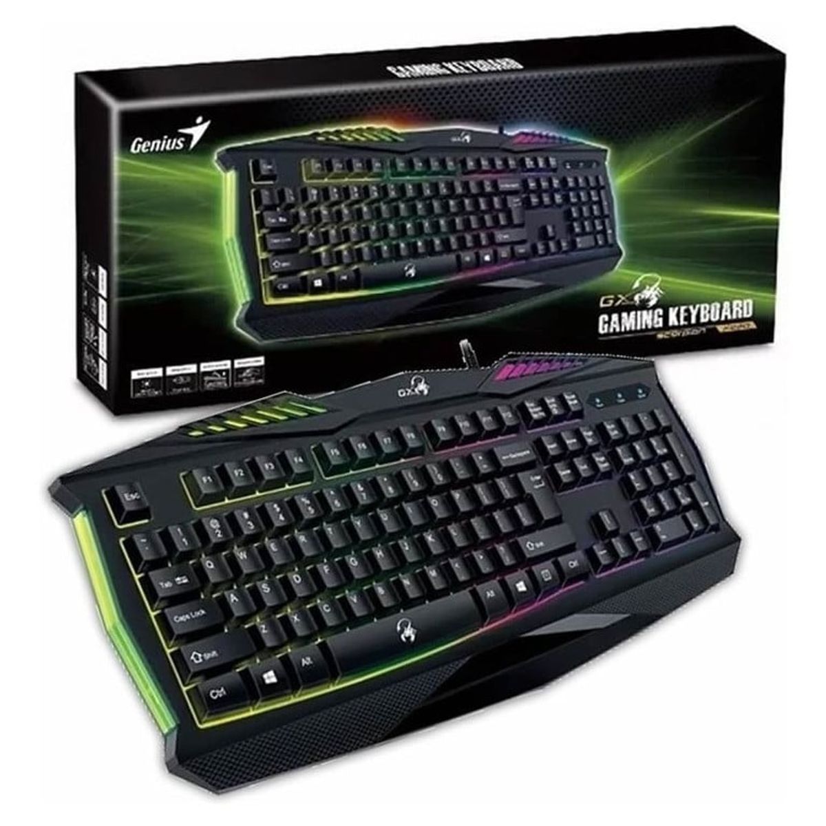 GENIUS - Teclado Gamer Genius Gx Scorpion K220 Luces RGB Usb Español
