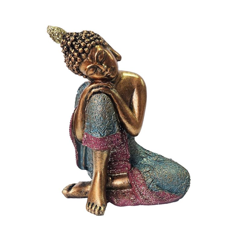 GENERICO - Buda Dorado Sentado Mano Decoración Prosperidad Feng Shui