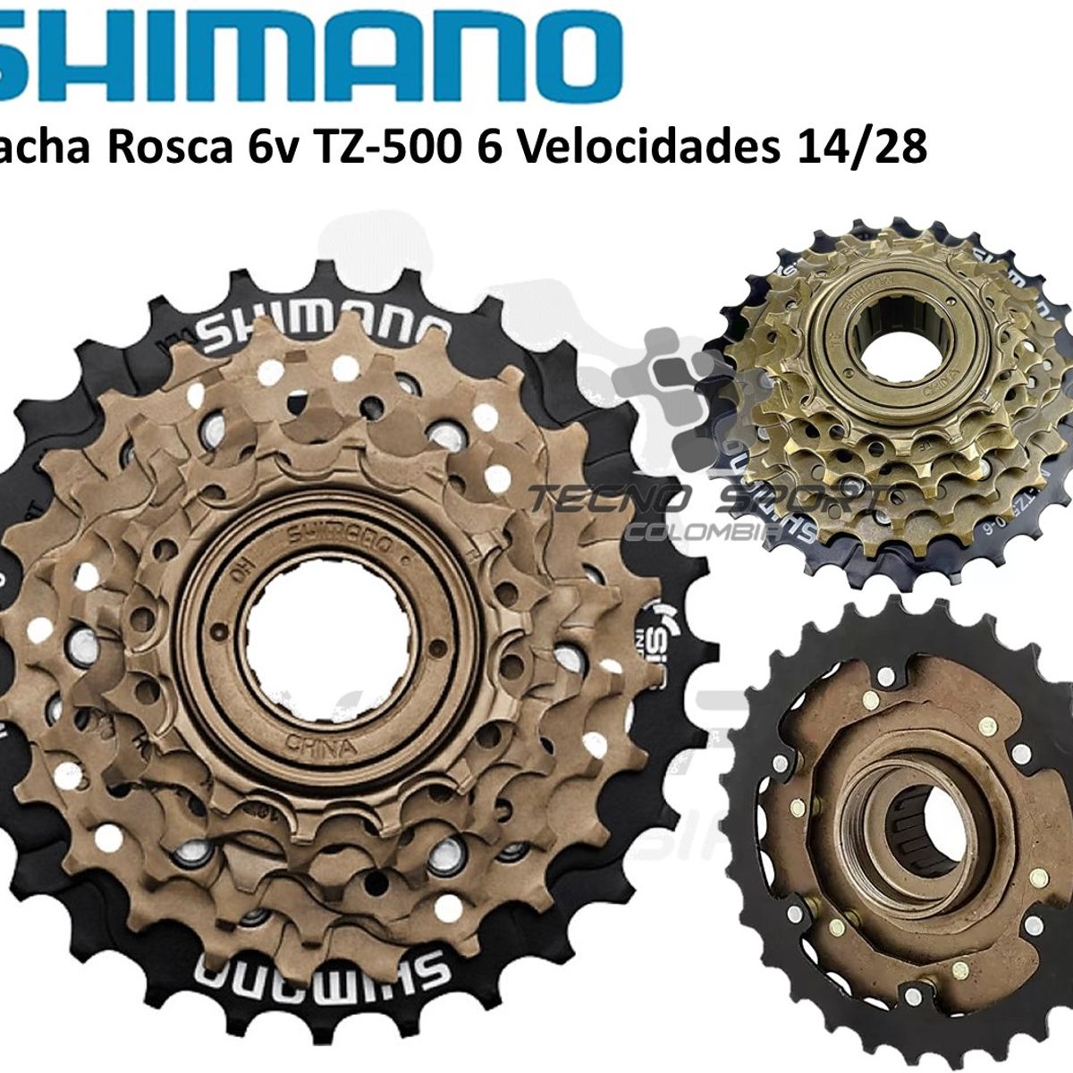 SHIMANO - Pacha Cadenilla Bicicleta Shimano 14-28 Tz500 Kmc 6v Z6