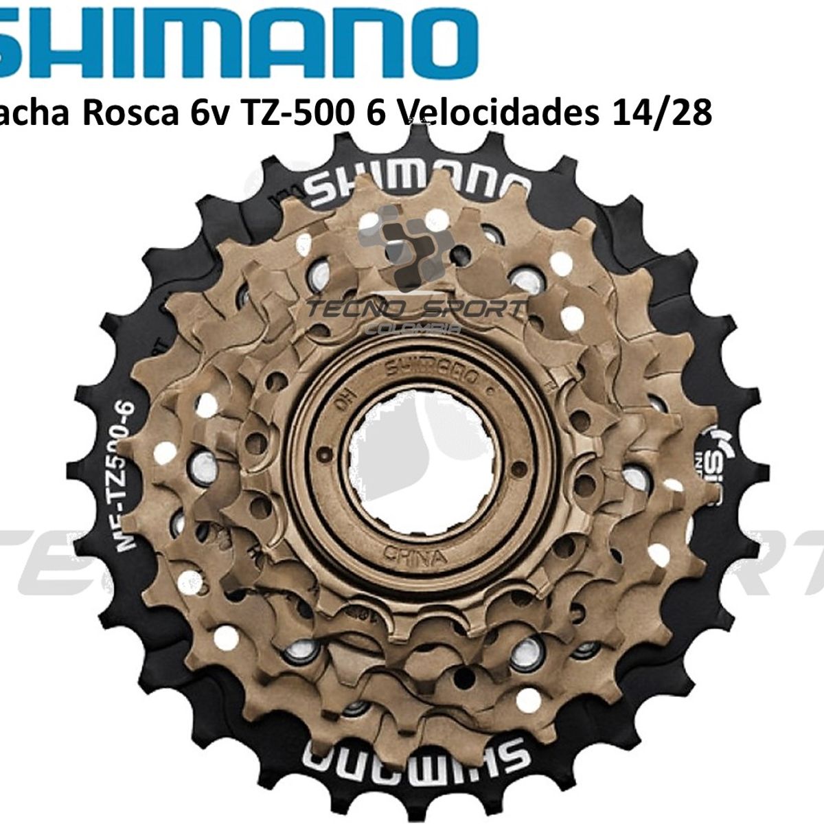 SHIMANO - Pacha Bicicleta Shimano Tz500 6v 14-28 Rosca + Cadena Kmc