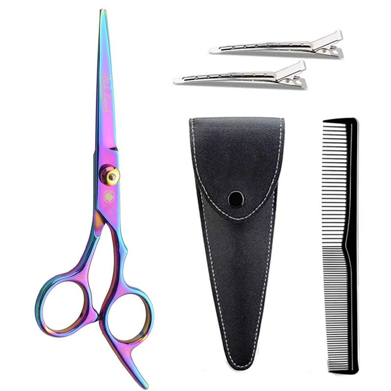 GENERICO - Tijera de corte profesional para peluqueria Black Leopard Titanium