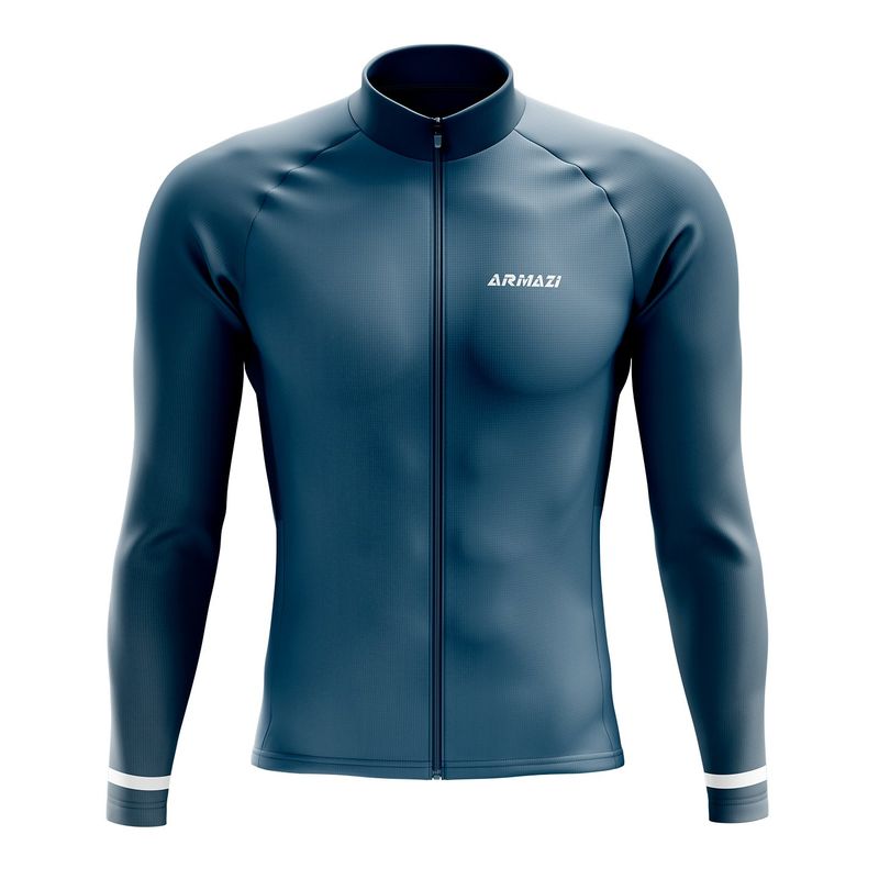 ARMAZI SPORT - JERSEY CICLISMO RUTA MTB BIKE CYCLING MANGA LARGA AZUL.