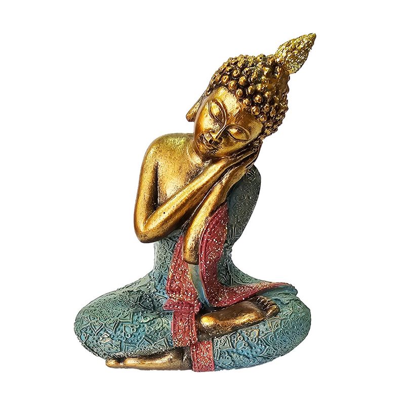 GENERICO - Buda Dorado Sentado Decoración Prosperidad Feng Shui