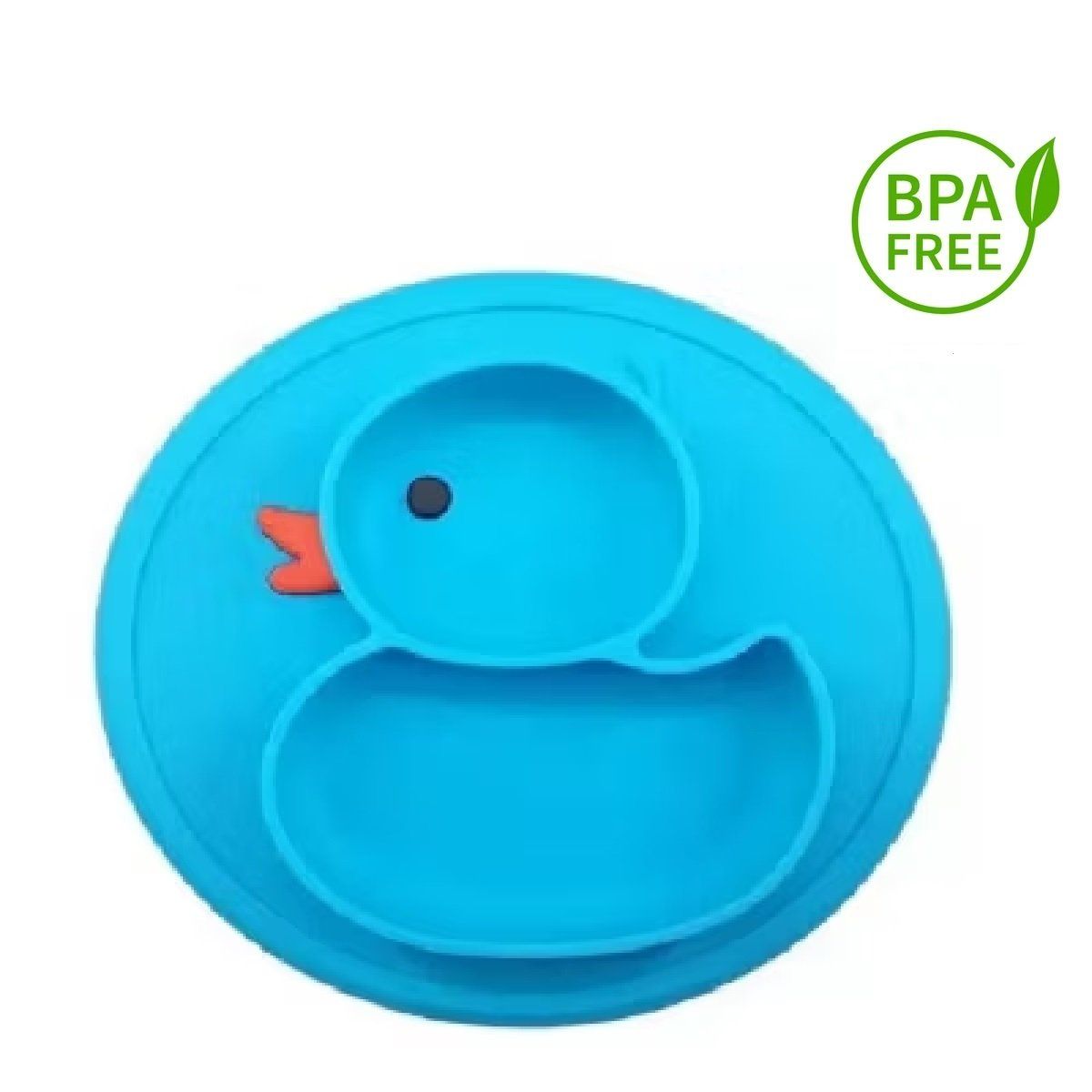 MUNDO BEBE - Plato Para Bebe En Silicona Pato Azul