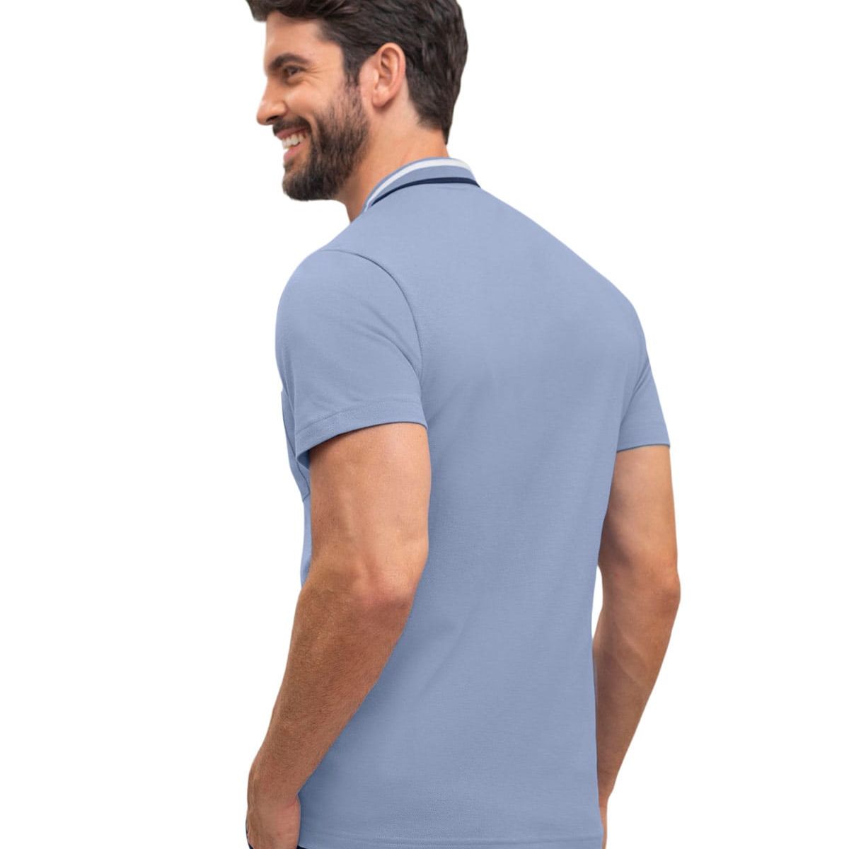 LEO - Leo Camiseta tipo polo con perilla funcional y bolsillo decorativo