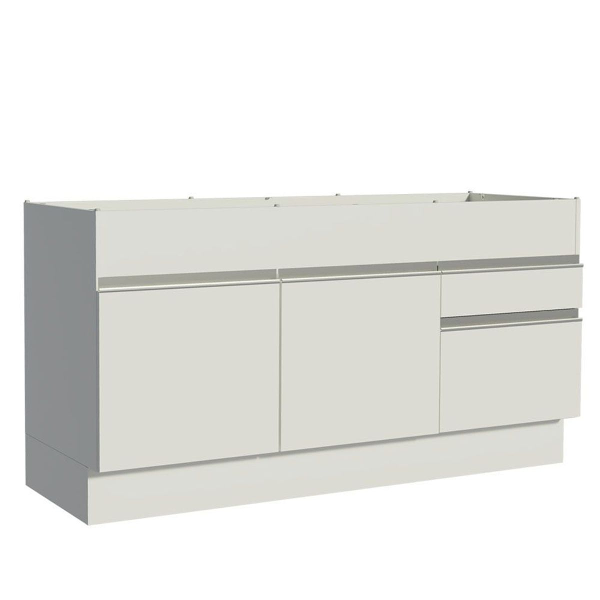 MADESA - Mueble de Cocina Bajo Glamy 1.50 m 2 Puertas 2 Cajones Blanco