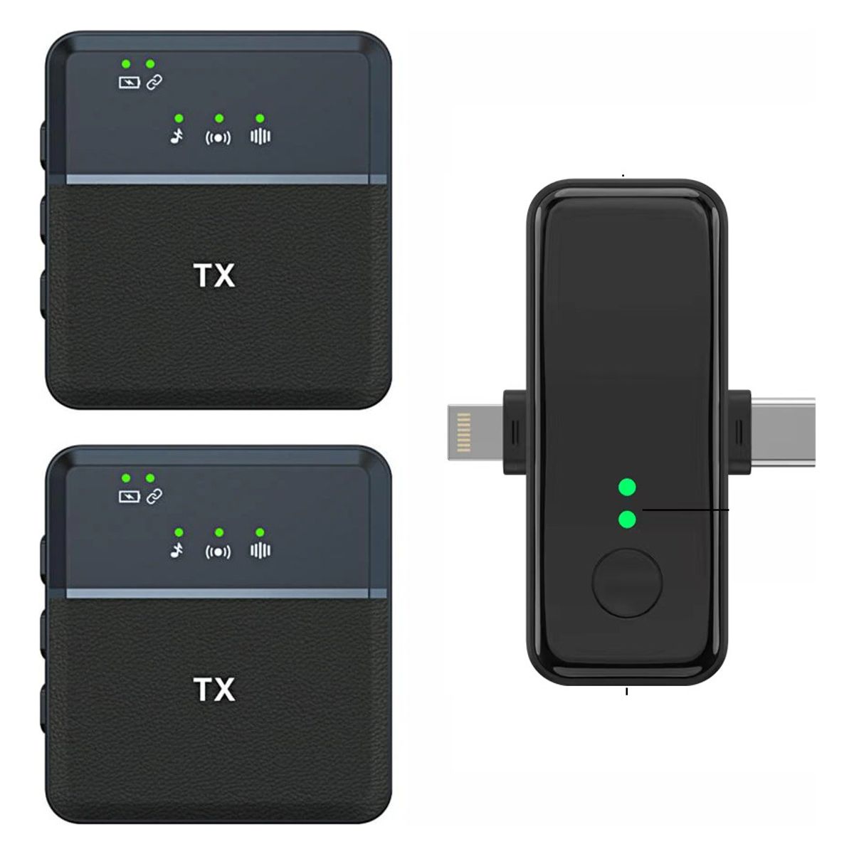 GENERICO - Micrófono De Solapa Inalambrico Doble iPhone Y Android Sx31