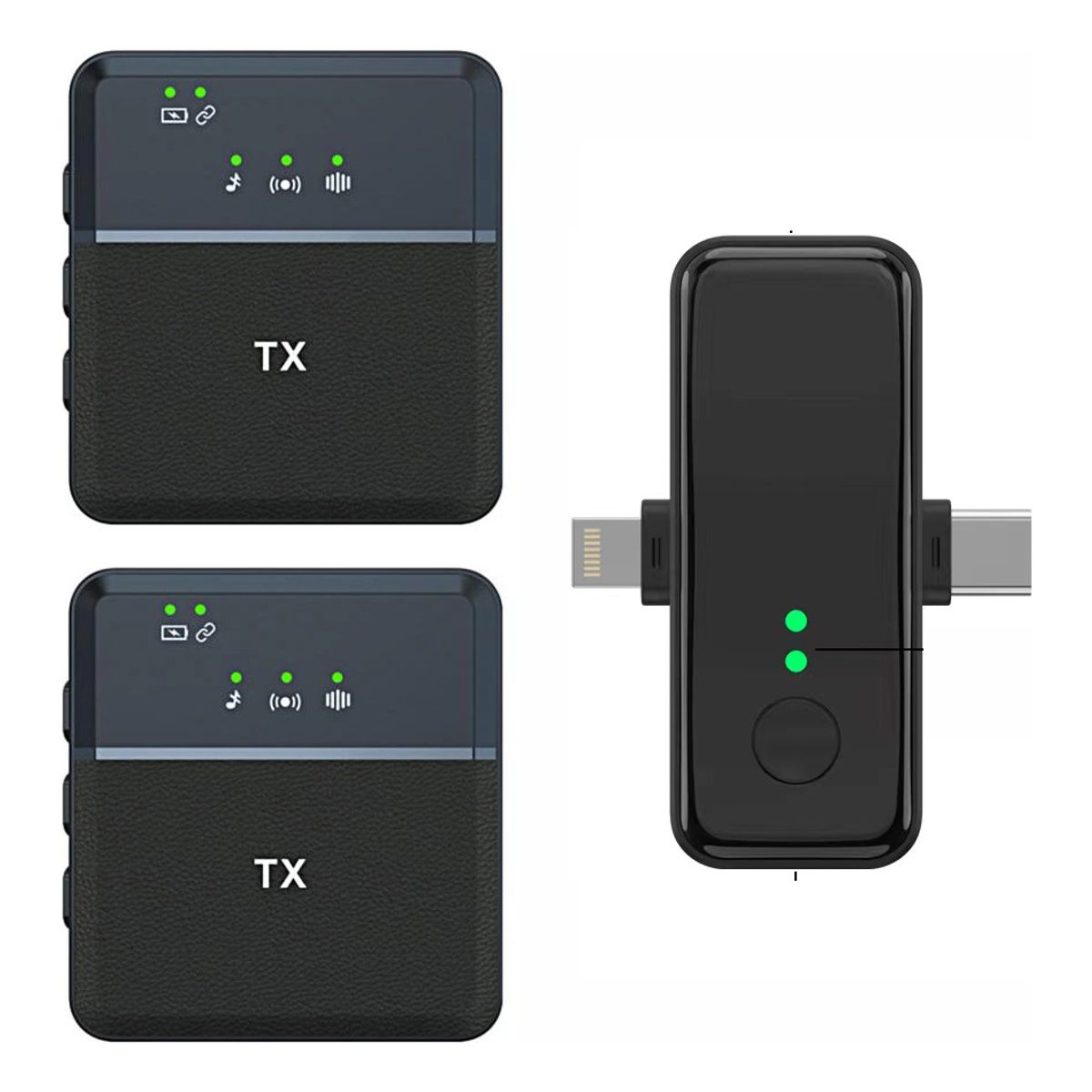 GENERICO - Micrófono De Solapa Inalambrico Doble iPhone Y Android Sx31