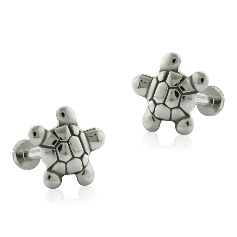 AGHA JEWELRY - Titanio Aretes piercing Tortuga para Lóbulo