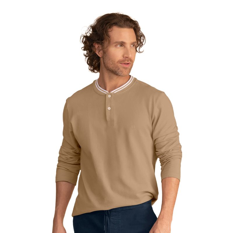 LEO - Leo Camiseta manga larga con perilla funcional y logo en frente