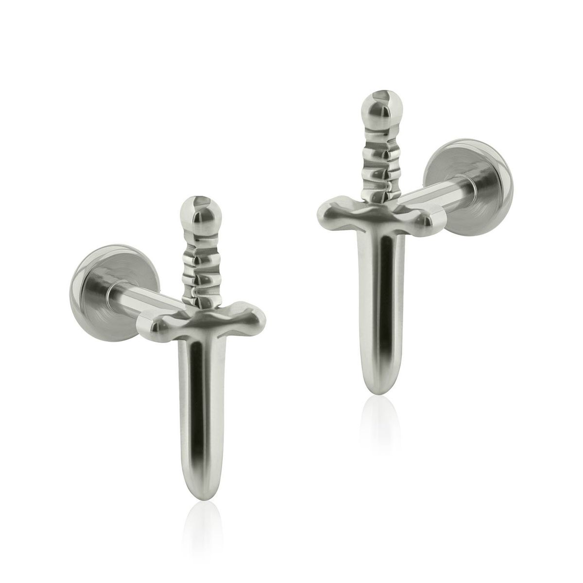 AGHA JEWELRY - Titanio Aretes piercing Espada para Lóbulo