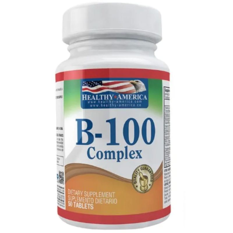 HEALTHY AMERICA - B-100 Complex 50 Tabletas Healthy America