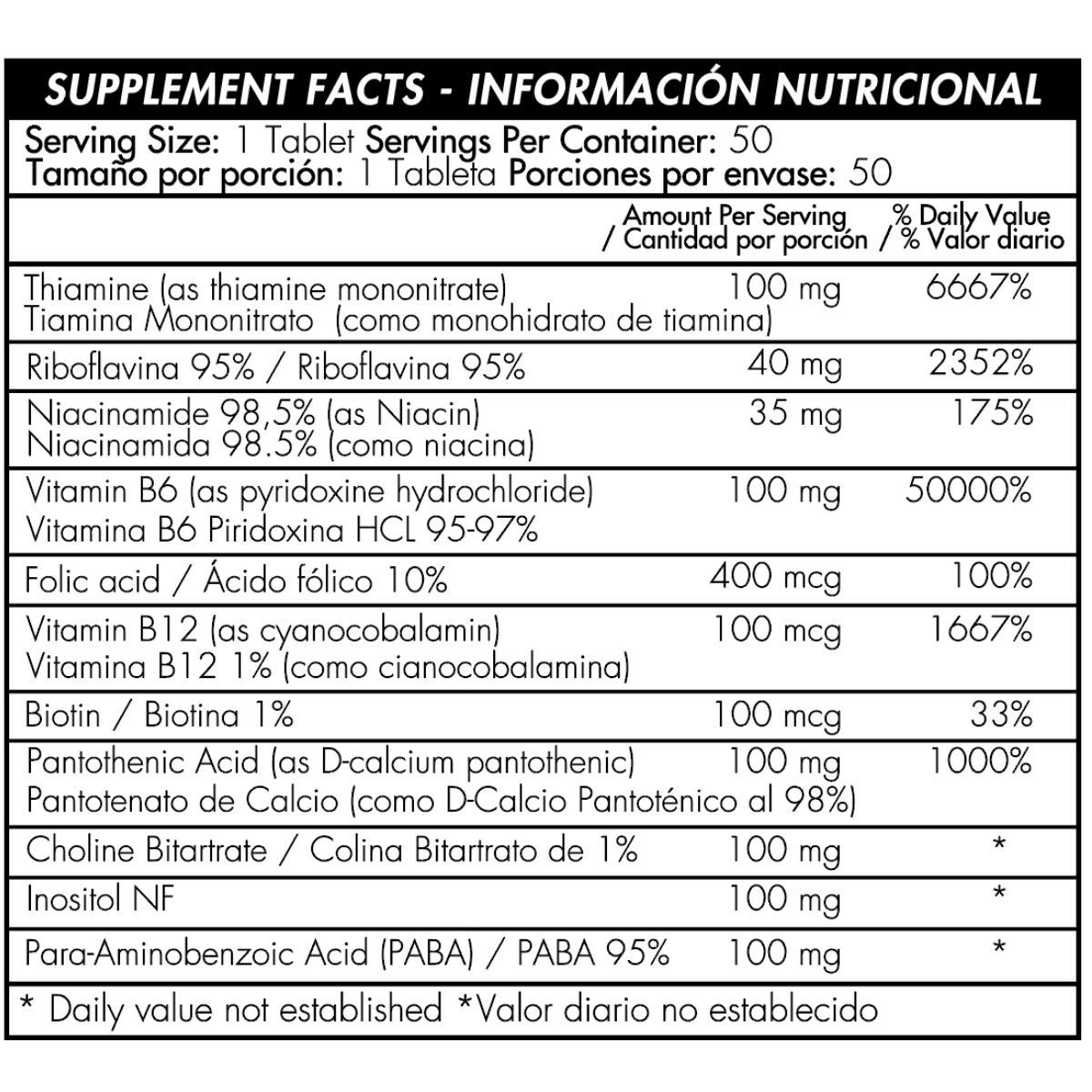 HEALTHY AMERICA - B-100 Complex 50 Tabletas Healthy America
