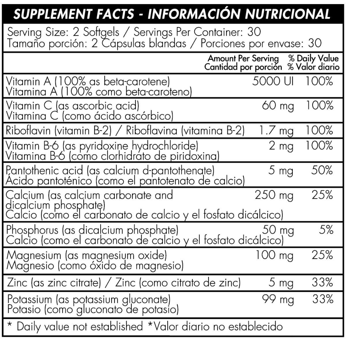 HEALTHY AMERICA - Potasio 99 mg con Vitaminas y Minerales - Healthy America