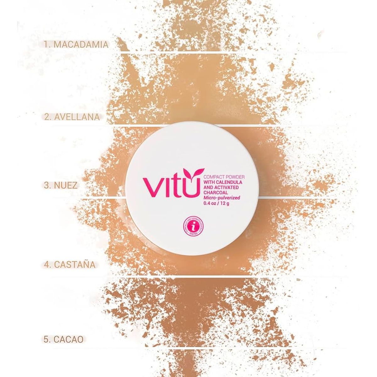 VITU - Polvo Vitú Calendula Espejo Tono 4 Castaña 12gr