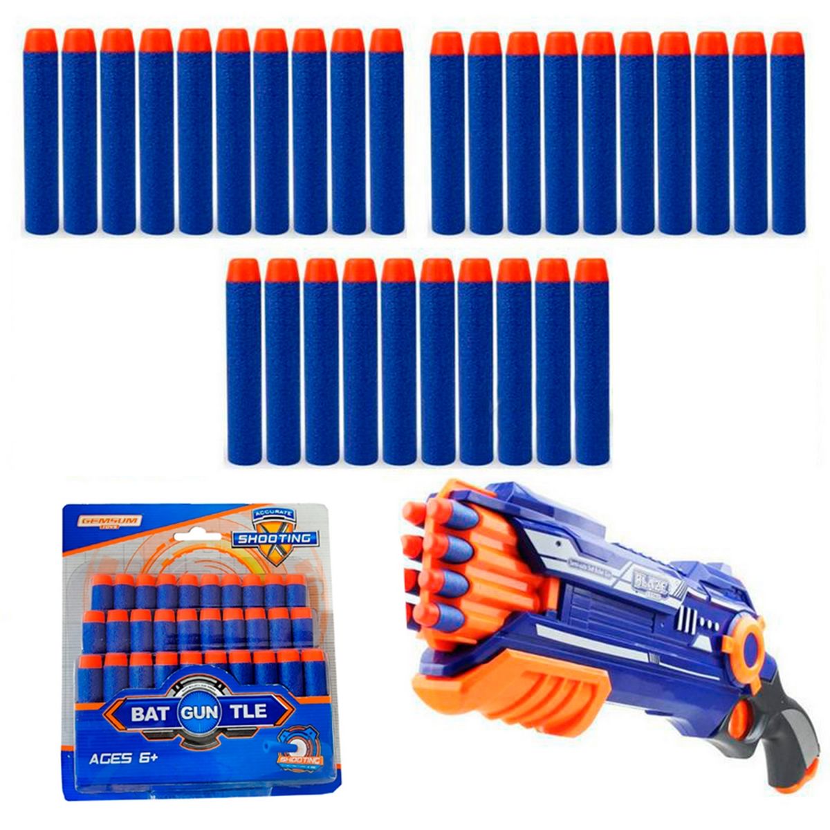 GENERICO - Dardos (balas) Para Pistolas Nerf N-strike Gun X 30 Piezas
