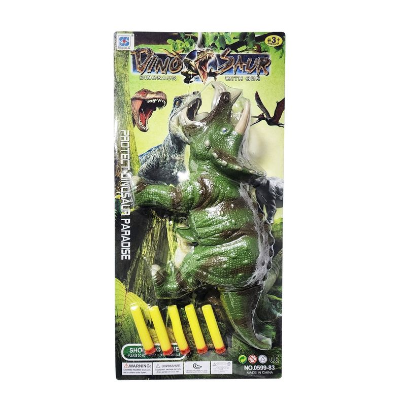 GENERICO - Pistola Dinosaurios Triceratops Lanza Dardos Nerf Juguete